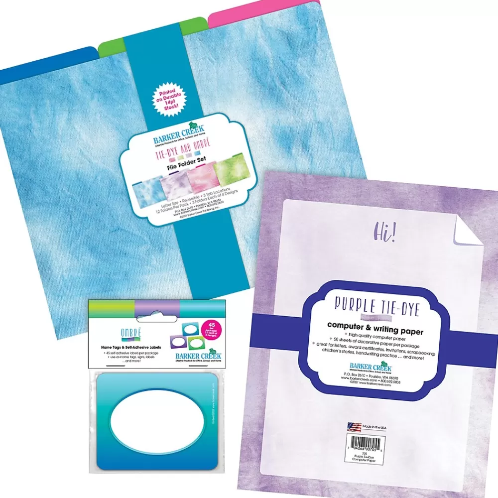 Barker Creek File Folders<Purple Ombré File Folder, 1/3-Cut Tab, Letter Size, Assorted, 107/Set (154)
