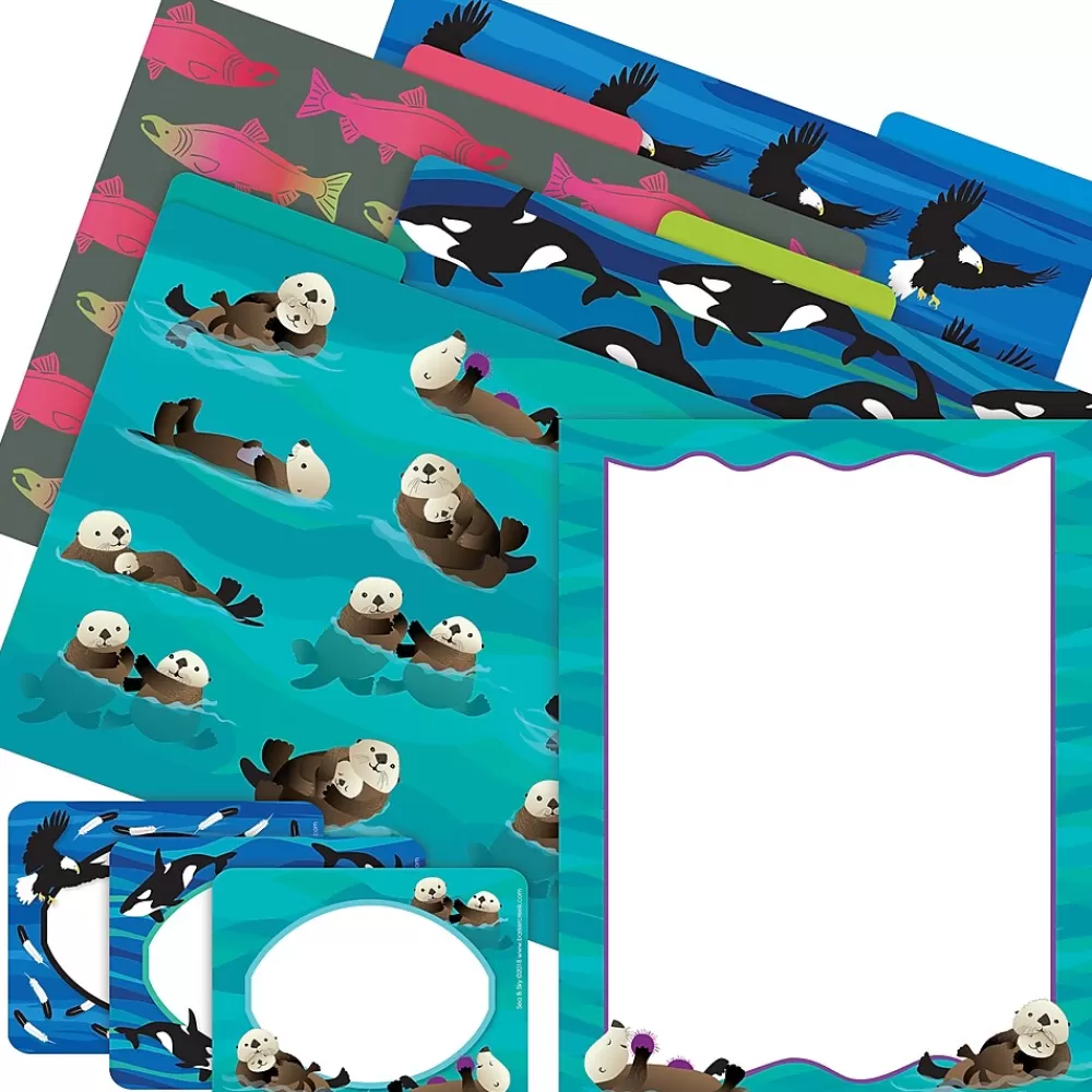 Barker Creek File Folders<Sea & Sky Otters File Folder, 1/3-Cut Tab, Letter Size, Assorted, 107/Set (146)