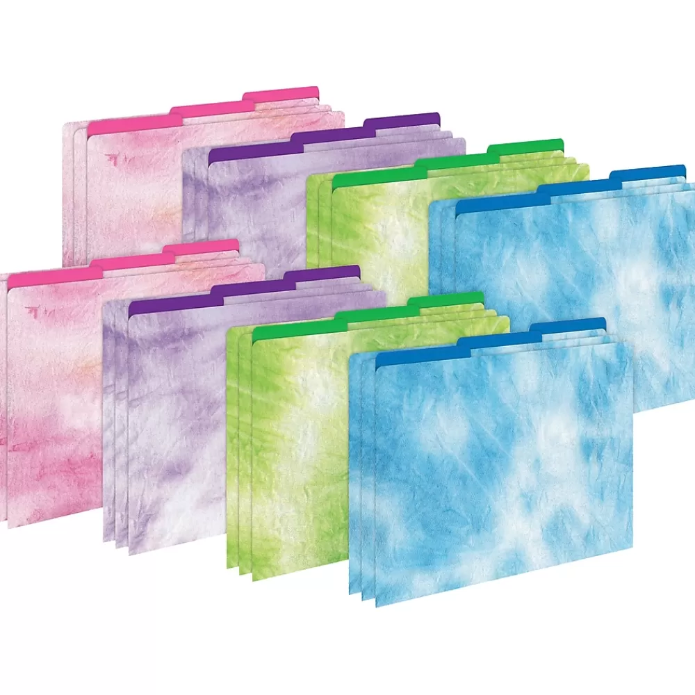 Barker Creek File Folders<Tie-Dye & Ombré File Folder, 1/3-Cut Tab, Letter Size, Assorted, 24/Set (4402)