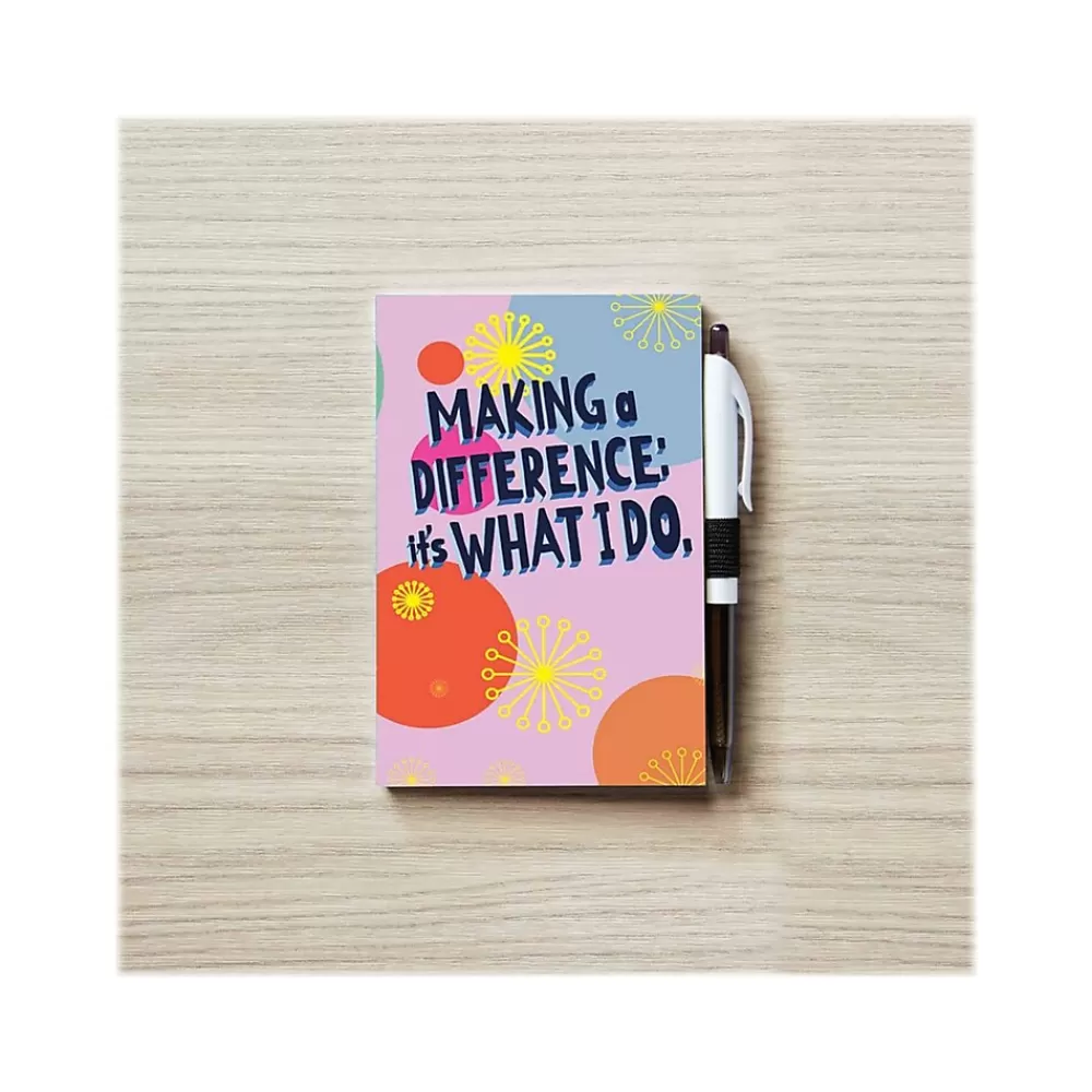 Baudville Journals<Colorific Value MAD: It's What I Do Journal with Pen, 4" x 6", Ruled, Multicolor, 5/Pack (94107P5)