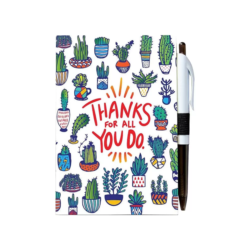 Baudville Journals<Colorific Value Thanks for All You Do Journal with Pen, 4" x 6", Ruled, Multicolor, 5/Pack (70888P5)