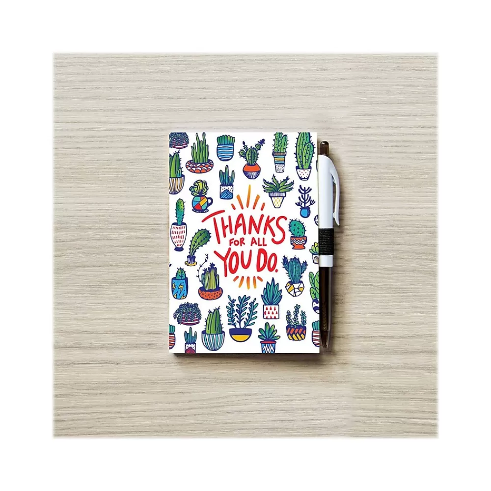 Baudville Journals<Colorific Value Thanks for All You Do Journal with Pen, 4" x 6", Ruled, Multicolor, 5/Pack (70888P5)