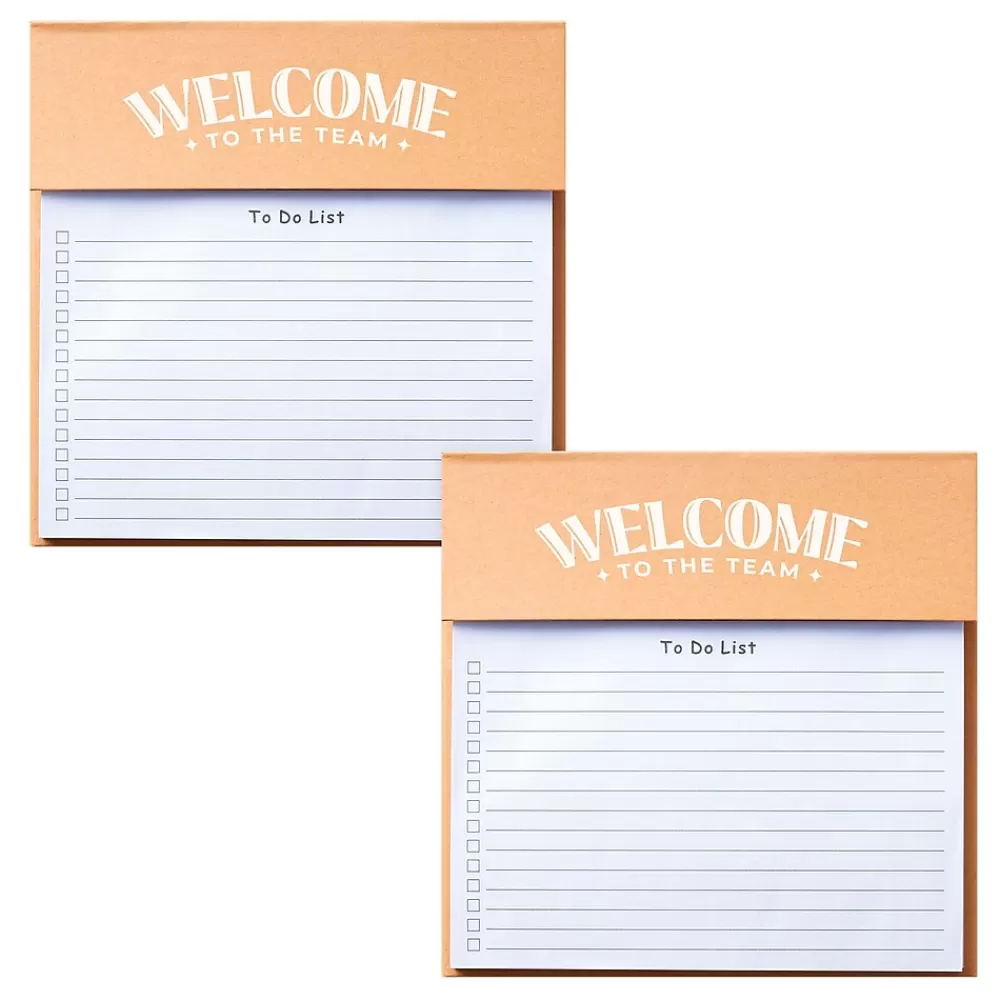 Baudville Notepads<Welcome to the Team Memo Pad, 8.75" x 6", Narrow Ruled, 100 Sheets/Pad, 2 Pads/Pack (1393296P231)