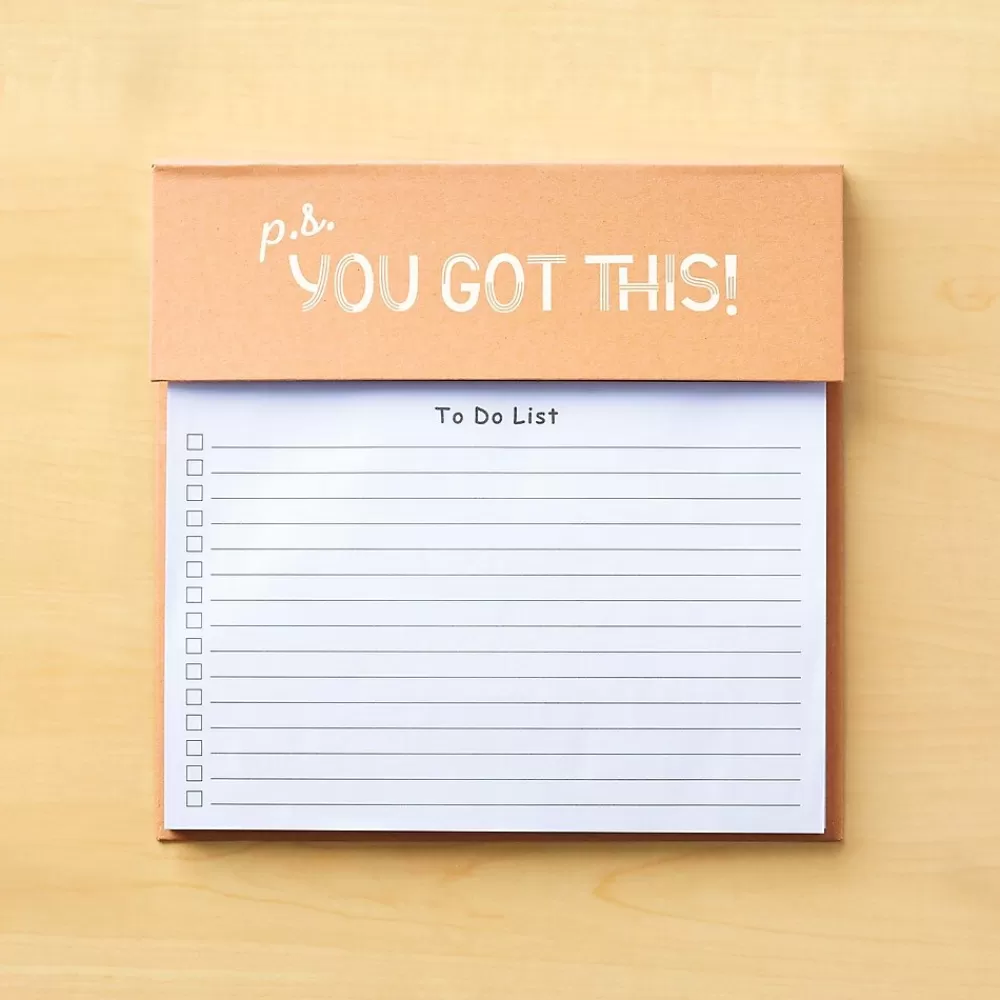 Baudville Notepads<You Got This Memo Pad, 8.75" x 6", Narrow Ruled, 100 Sheets/Pad, 2/Pack (1393298P231)