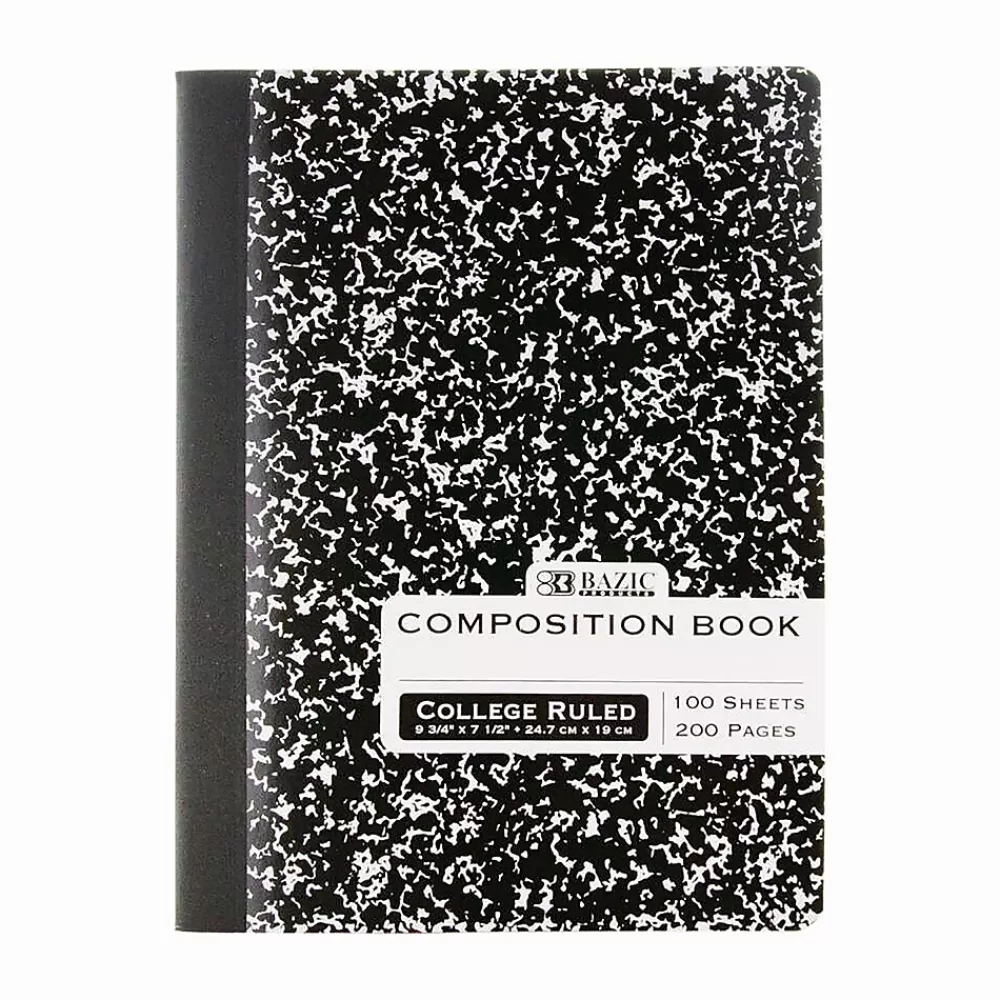 Bazic Notebooks<1-Subject Composition Notebooks, College Ruled, 100 Sheets, Multicolor, 12/Bundle (BAZ5050-12)