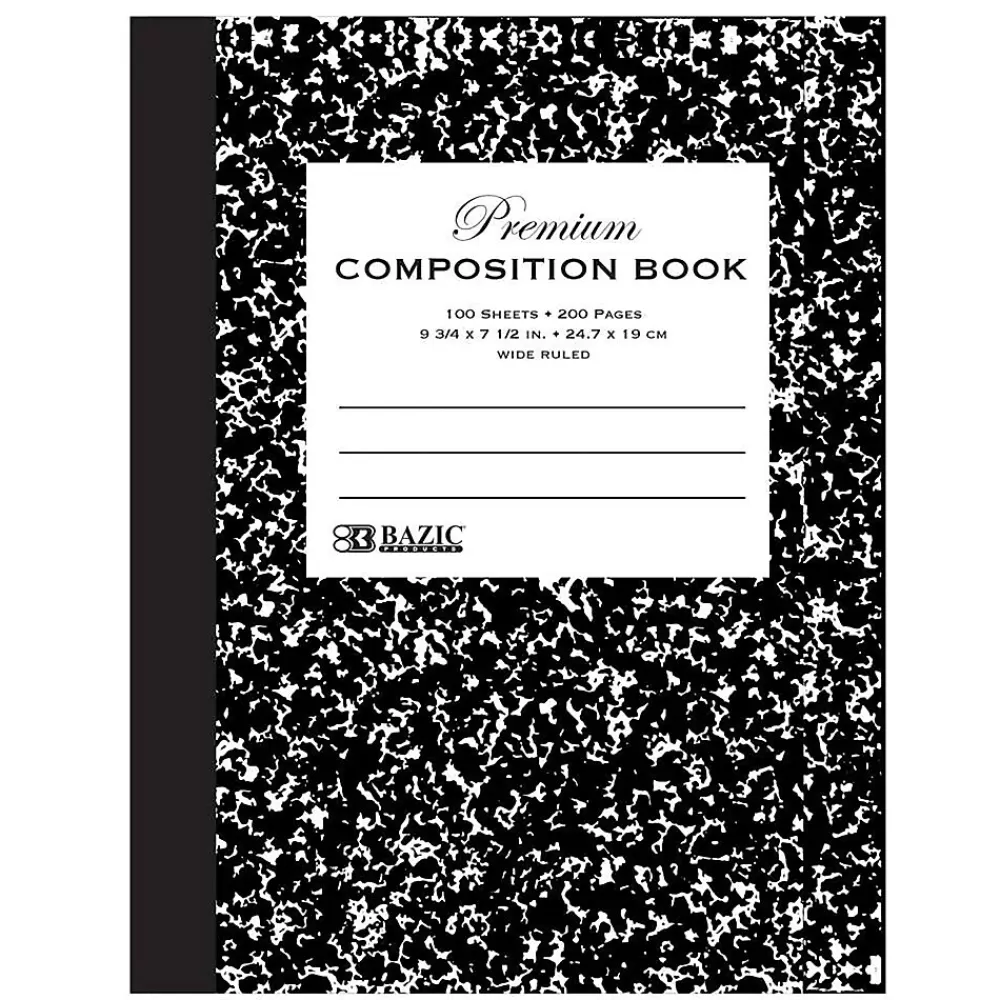Bazic Composition Notebooks<1-Subject Composition Notebooks, Wide Ruled, 100 Sheets, Multicolor, 6/Bundle (BAZ5090-6)