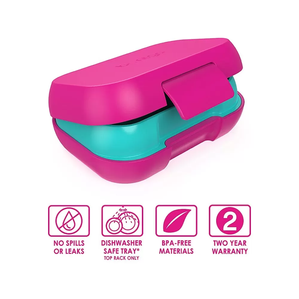 bentgo Lunch Totes & Water Bottles<Kids Snack Container, Fuchsia/Teal, 12 oz. (BGKDSNK-F)