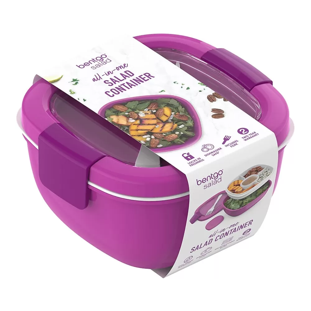 bentgo Lunch Totes & Water Bottles<Salad Container, Purple, 54 oz. (BGOSAL-P)