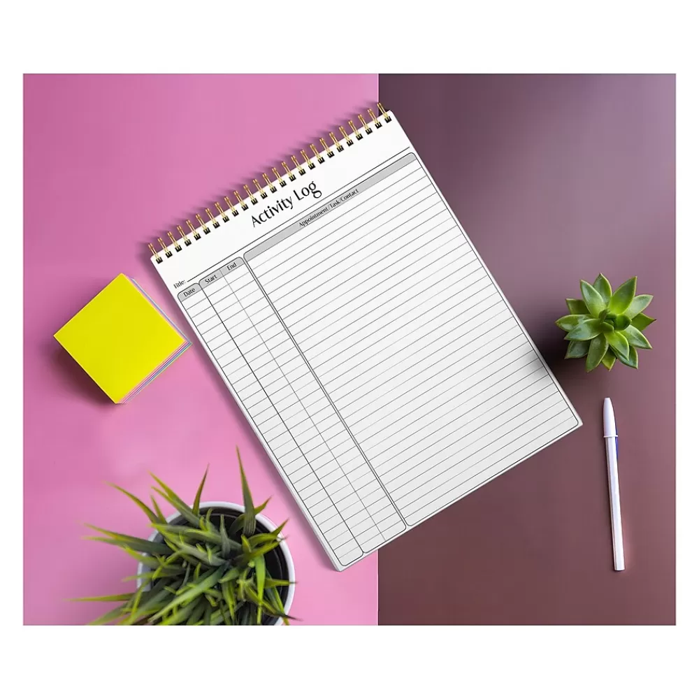 Better Office Notepads<Activity Log Notepad & Refill, 8.5" x 11", Ruled, White, 50 Sheets/Pad, 3 Pads/Pack (25827-3PK)