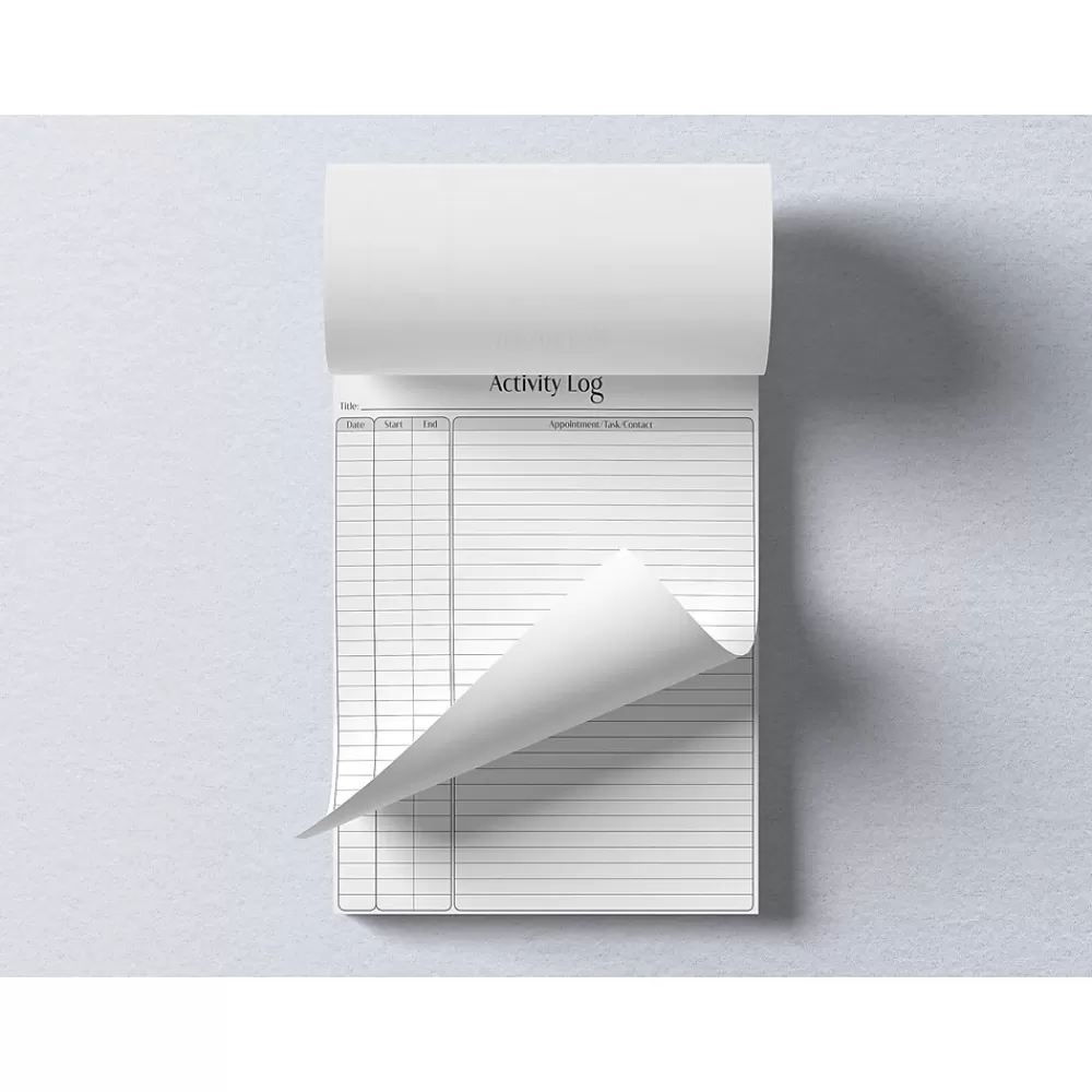 Better Office Notepads<Activity Log Notepad, 8.5" x 11", Project-Ruled, White/Black, 50 Sheets/Pad (25836)