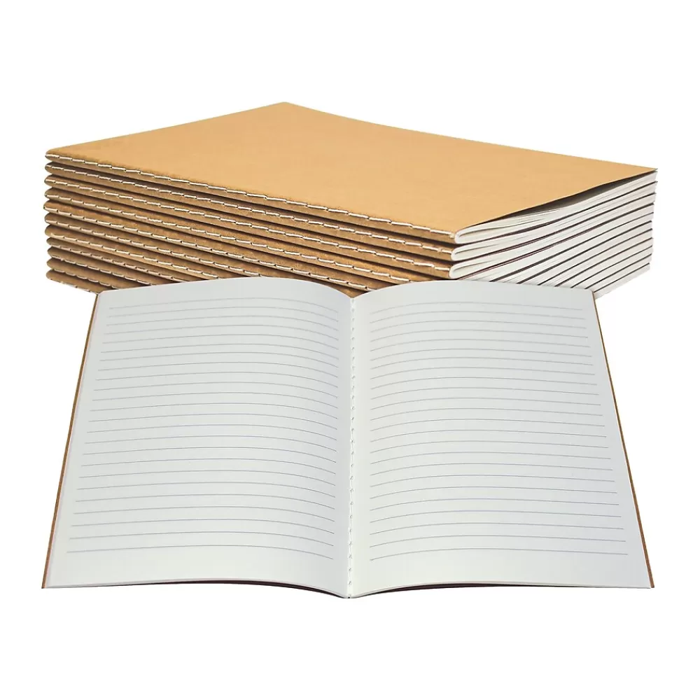 Better Office Composition Notebooks<Composition Notebooks, 5.5" x 8.3", Narrow Ruled, 30 Sheets, Kraft, 12/Pack (25020-12PK)