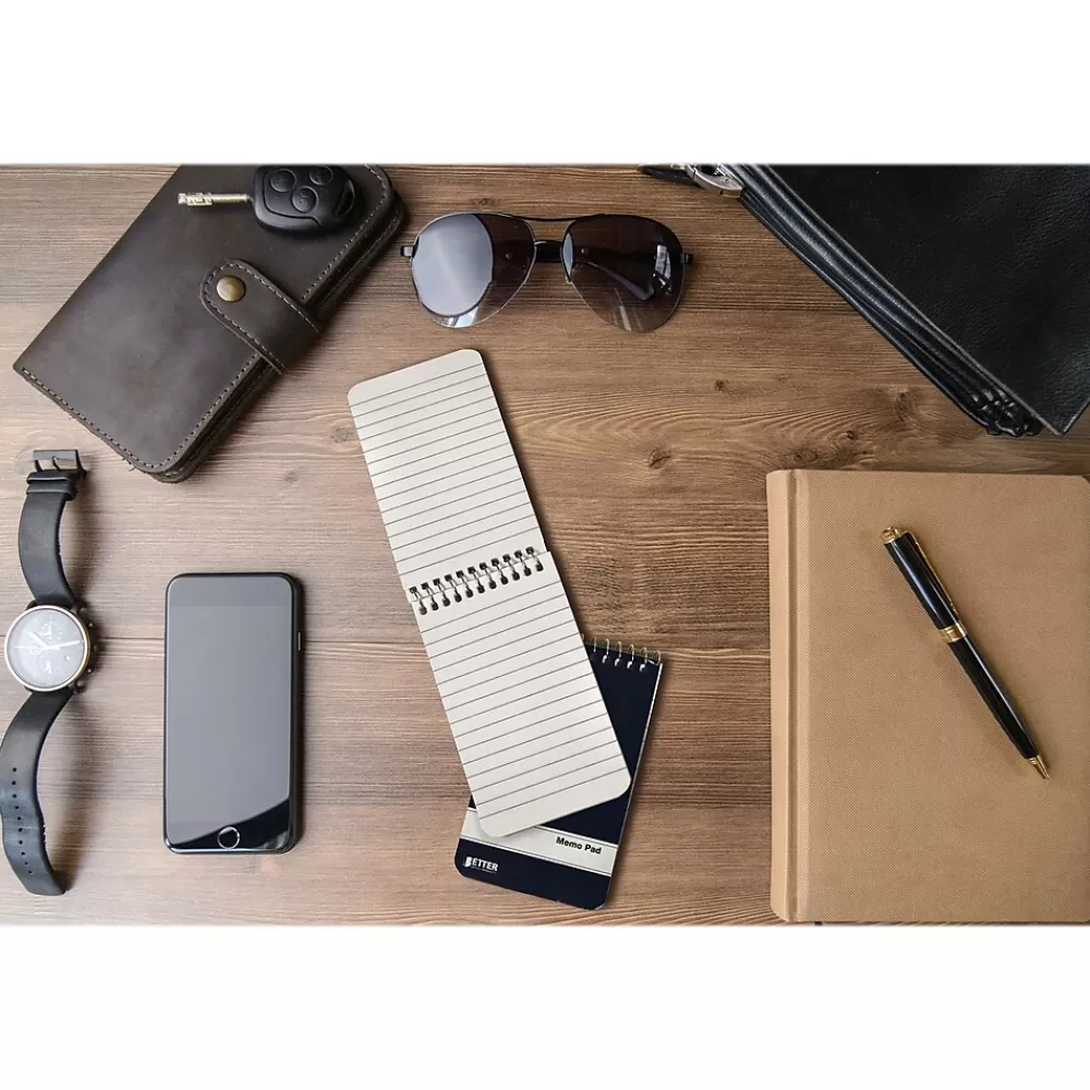 Better Office Notepads<Memo Pads, 3" x 5", College-Ruled, Assorted Colors, 60 Sheets/Pad, 24 Pads/Pack (25924-24PK)