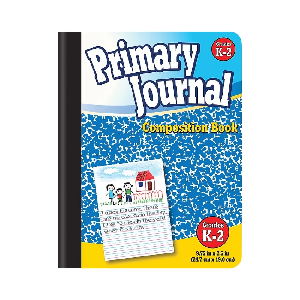Better Office Composition Notebooks<Primary Journal 1-Subject Composition Notebooks, 7.5" x 9.75", Primary, 100 Sheets, Blue, 6/Pack (25406-6PK)