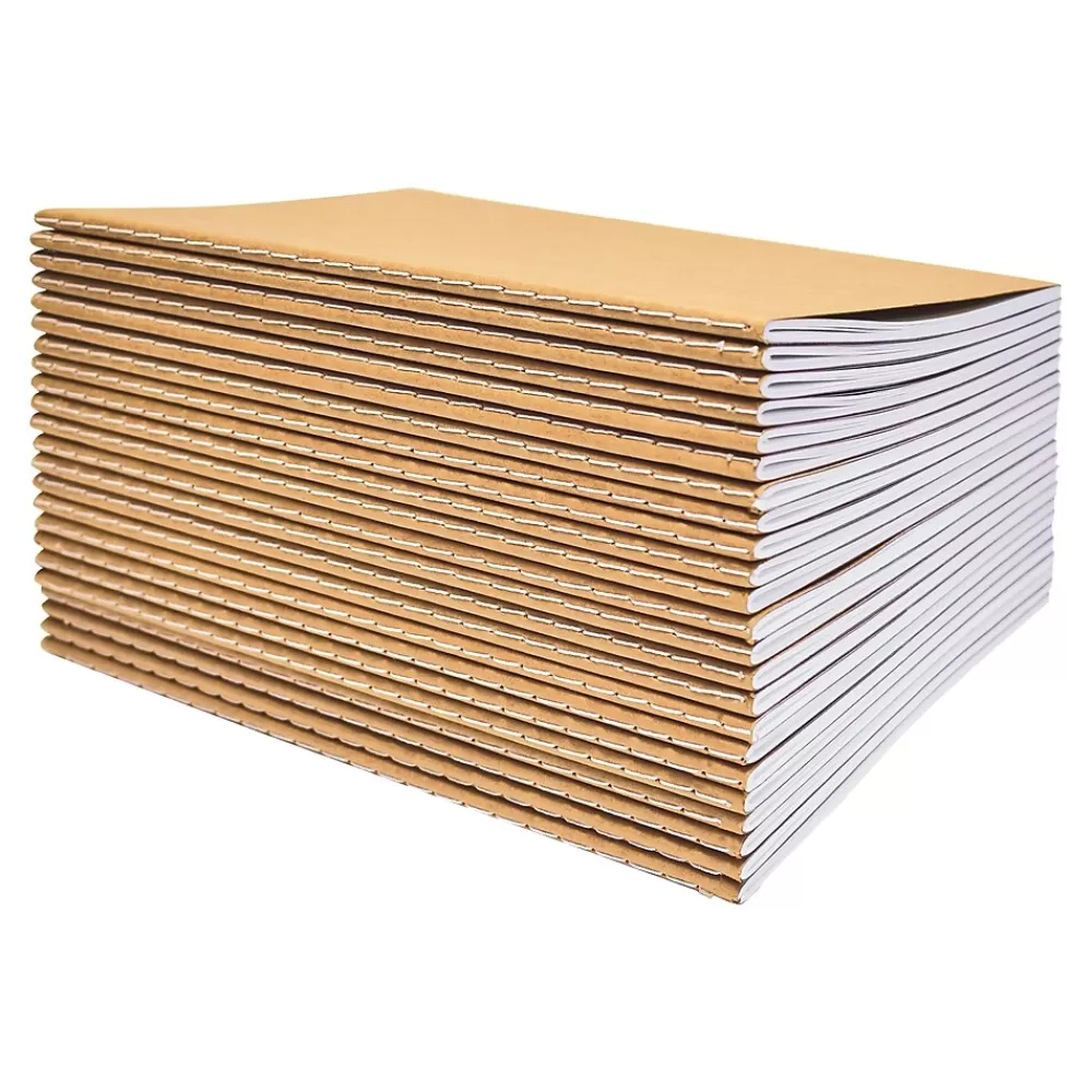 Better Office Notebooks<1-Subject Customizable Notebook, 5.5" x 8.3", 30 Sheets, Kraft, /Pack (25022-24PK)