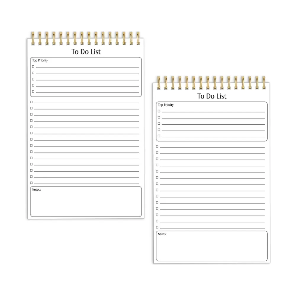 Better Office Notepads<To-Do List Notepad, 5.5" x 8.5", Ruled, White, 50 Sheets/Pad, 2 Pads/Pack (25824-2PK)