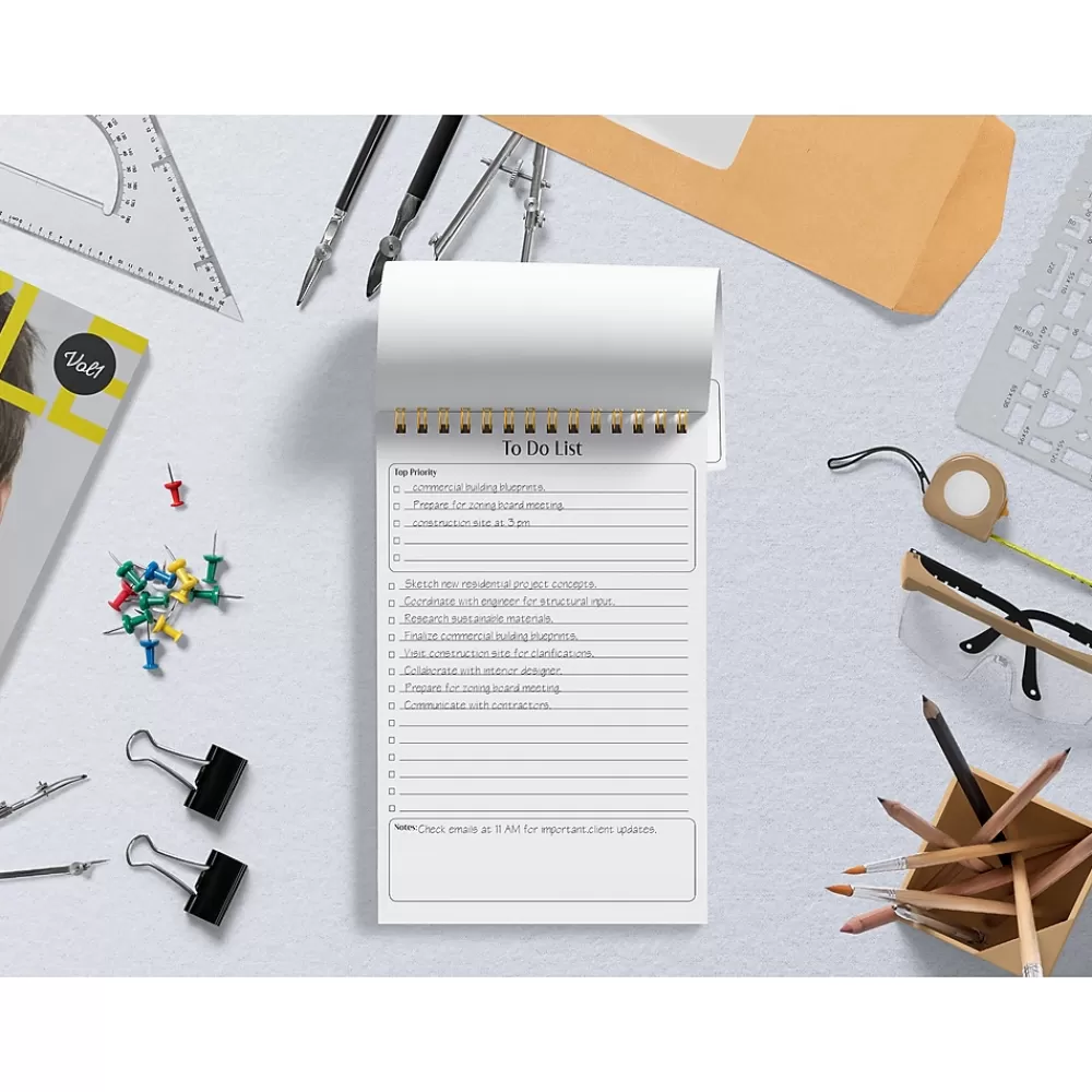 Better Office Notepads<To-Do List Notepad, 5.5" x 8.5", Ruled, White, 50 Sheets/Pad, 2 Pads/Pack (25824-2PK)
