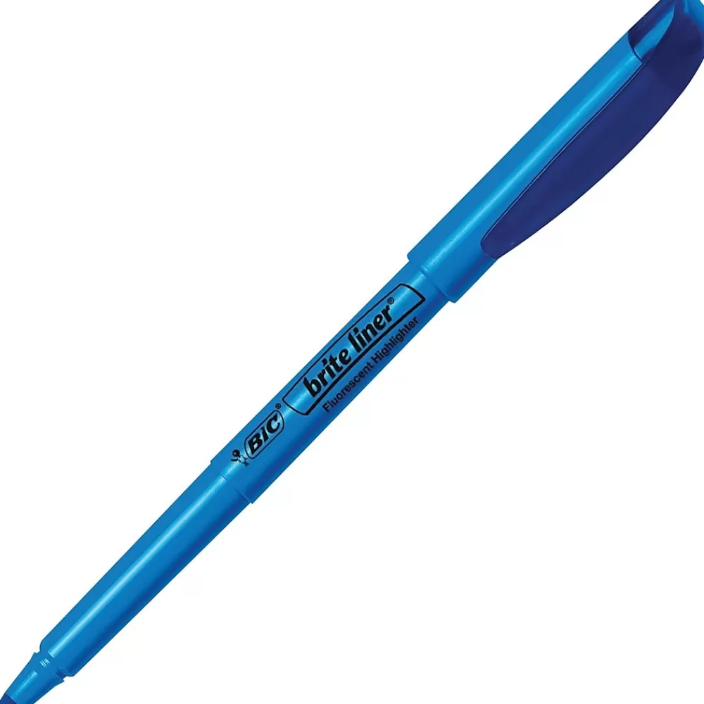 BIC Highlighters<Brite Liner Stick Highlighter, Chisel Tip, Blue, 216/Carton (-BL11BE)