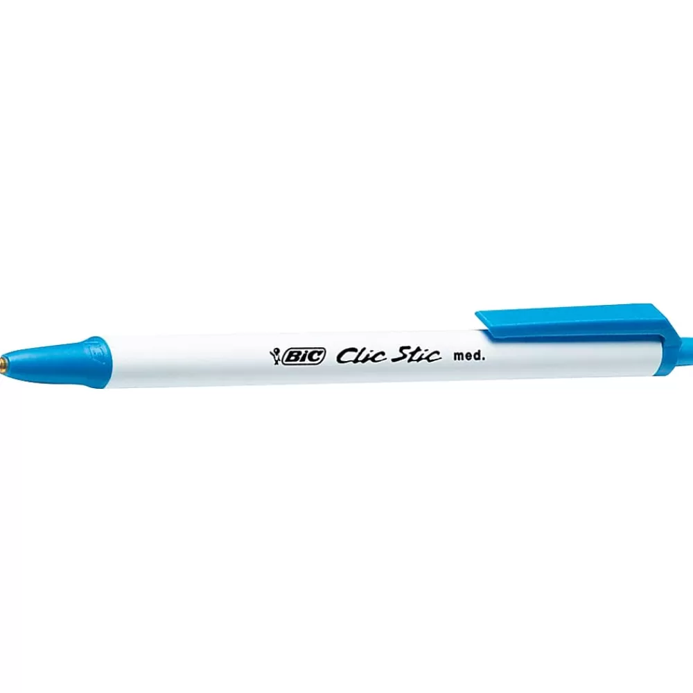 BIC Pens<Clic Stic Retractable Ballpoint Pen, Medium Point, Blue Ink, 18 Dozen/Case (CSM11-BLU)