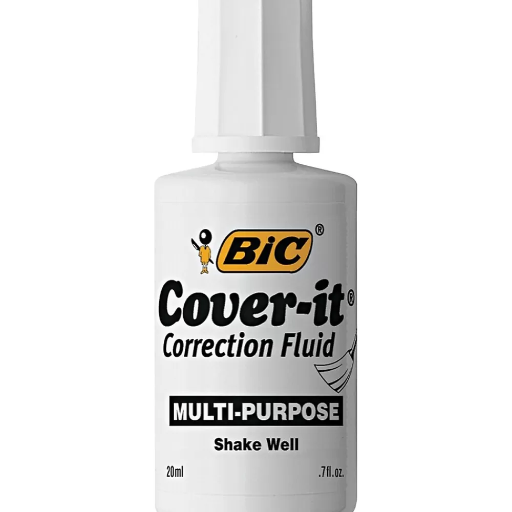 BIC Correction & White-Out<Cover-it Correction Fluid, White, 12/Pack (WOC12DZ)