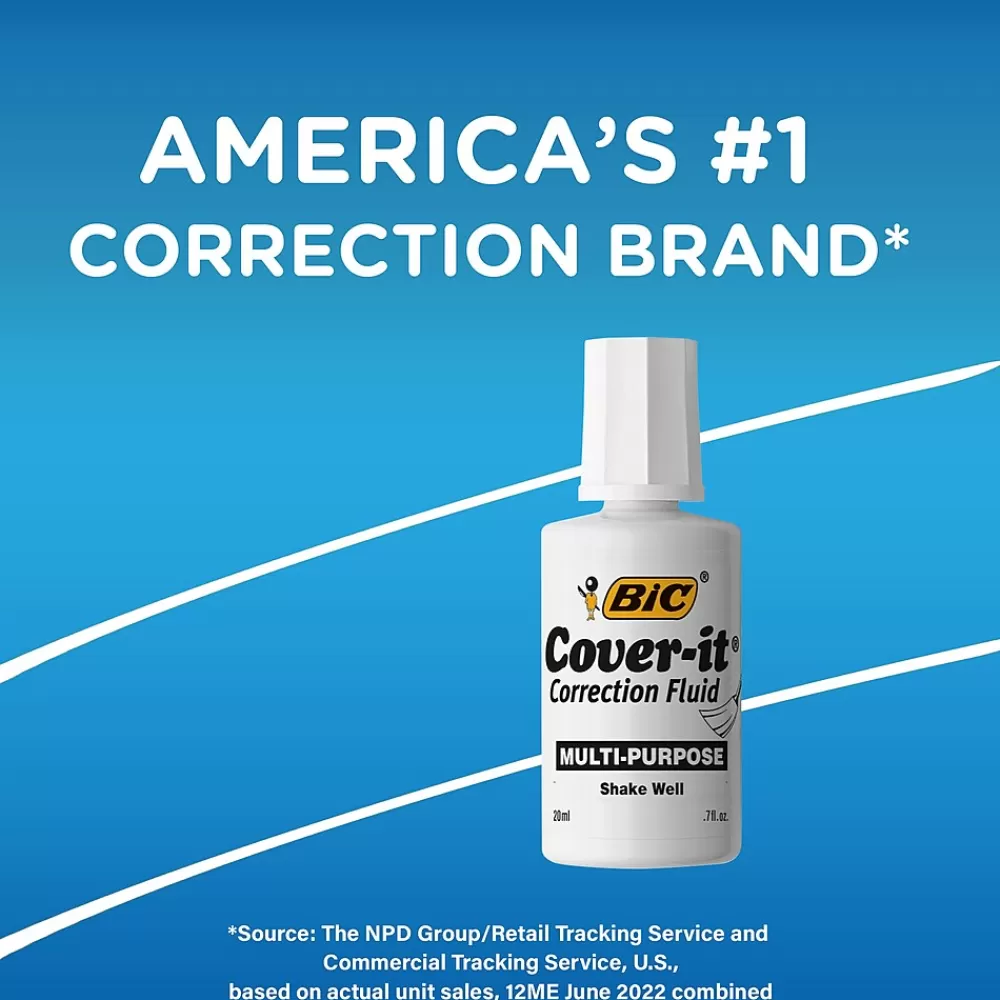 BIC Correction & White-Out<Cover-it Correction Fluid, White (50367/WOC12-WHI)