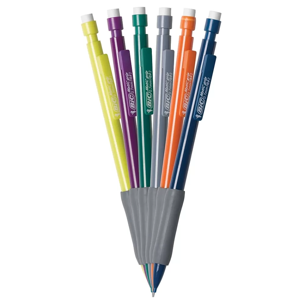 BIC Pencils<Matic Grip Mechanical Pencil, 0.5mm, #2 Hard Lead, 6/Pack (42602)