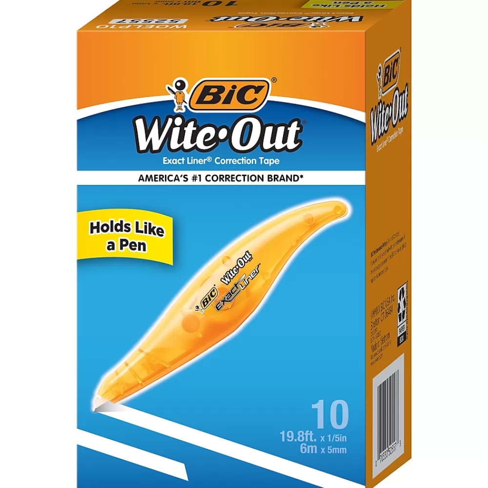 BIC Correction & White-Out<Wite-Out Exact Liner Correction Tape, White, 10/Pack (WOELP10)