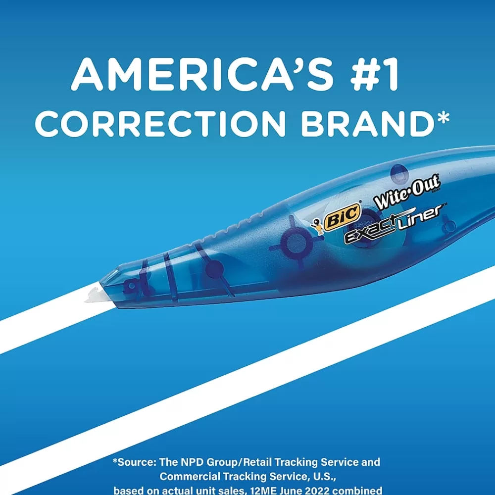 BIC Correction & White-Out<Wite-Out Exact Liner Correction Tape, White, 10/Pack (WOELP10)