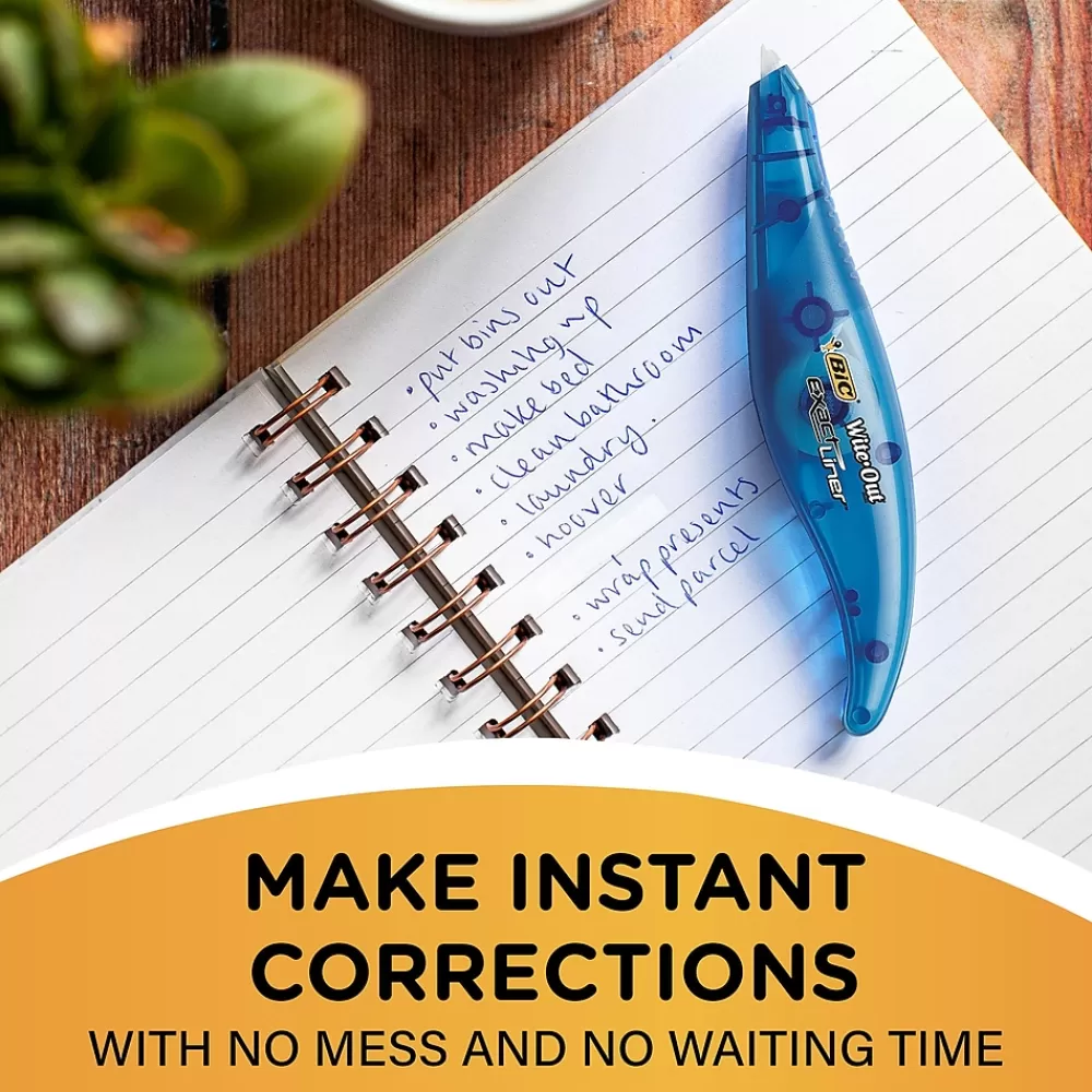 BIC Correction & White-Out<Wite-Out Exact Liner Correction Tape, White, 4/Pack (WOELP418)