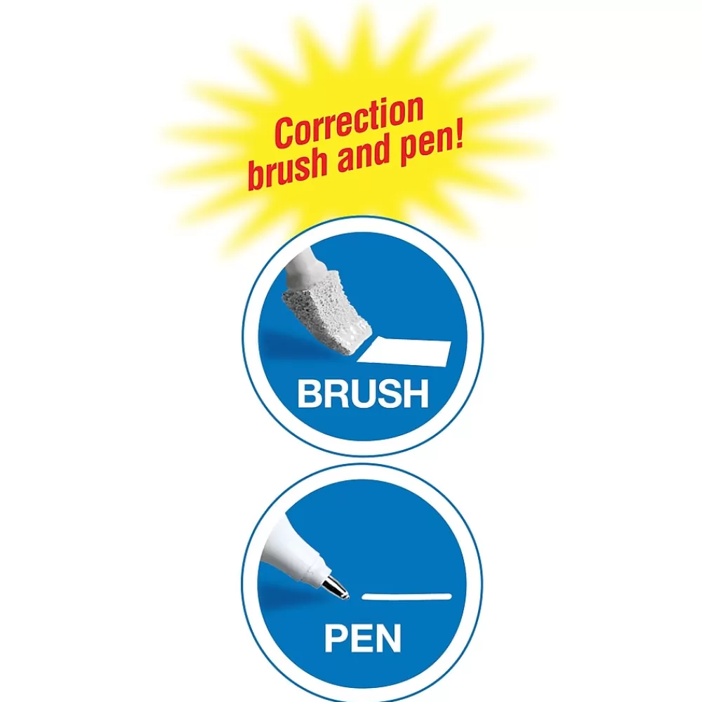 BIC Correction & White-Out<Wite-Out 2-in-1 Correction Fluid, 15 ml., White (WOPFP11)