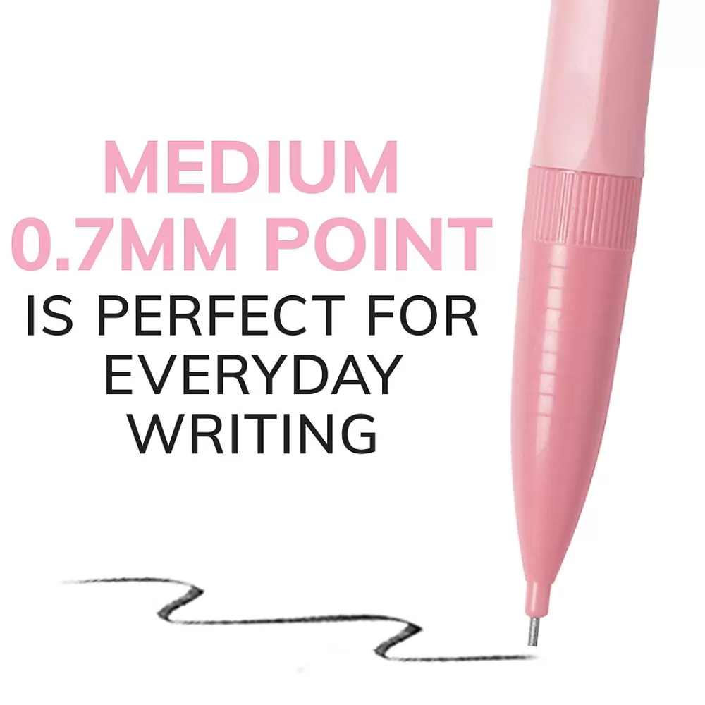 BIC Pencils<Xtra Smooth Pastel Edition Mechanical Pencil, 0.7mm, #2 Medium Lead (MPNP24-BLK)