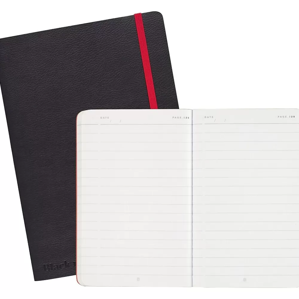 Black N' Red Notebooks<1-Subject Professional Notebooks, 5.75" x 8.25", Wide Ruled, 71 Sheets, Black (400065000)