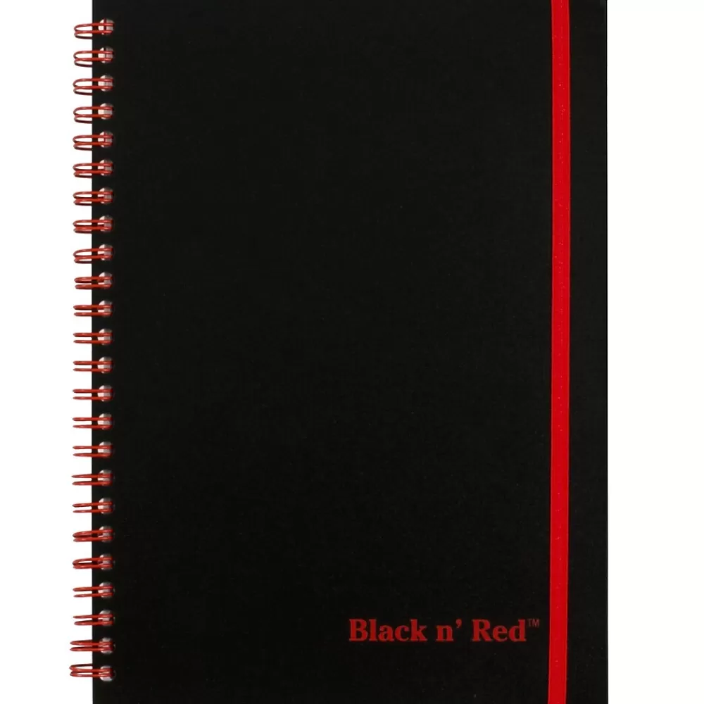 Black N' Red Notebooks<1-Subject Professional Notebooks, 5.875" x 8.25", Wide Ruled, 70 Sheets, Black (JDK-C67009)