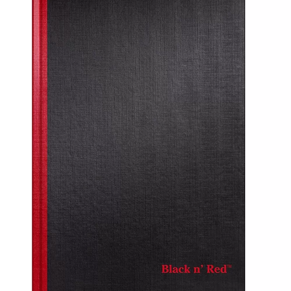 Black N' Red Notebooks<1-Subject Professional Notebooks, 8.25" x 11.75", Wide Ruled, 96 Sheets, Black (JDK-D66174)