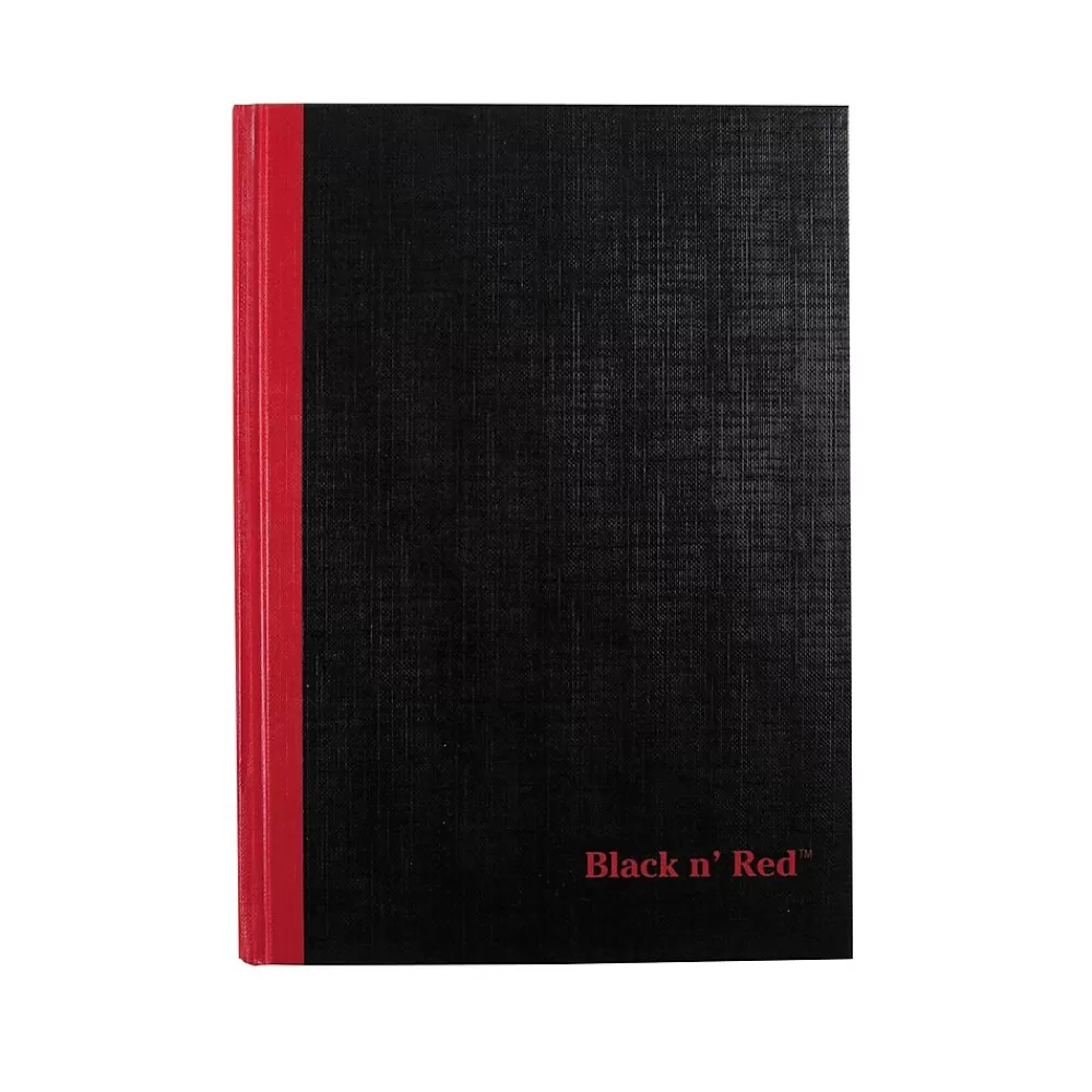 Black N' Red Subject Notebooks<1-Subject Professional Notebooks, 5.8" x 8.3", Wide Ruled, 96 Sheets, Black (JDK-E66857)