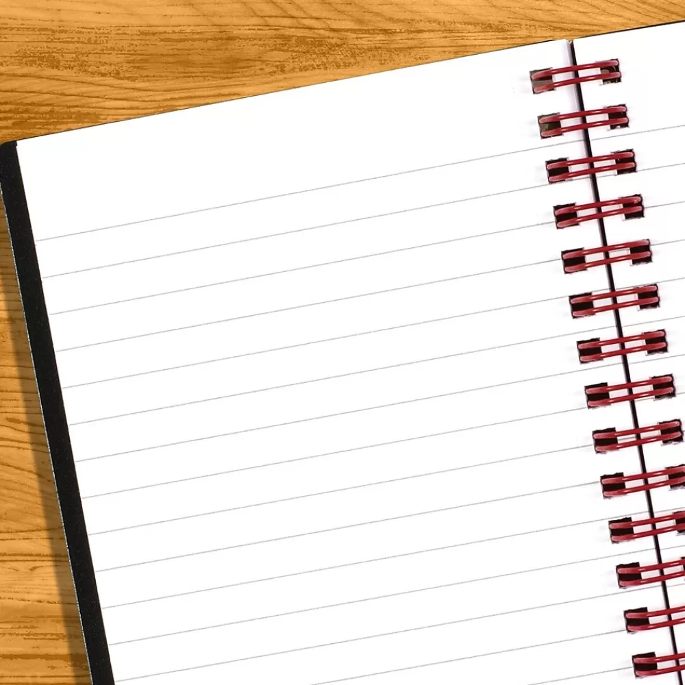Black N' Red Subject Notebooks<1-Subject Professional Notebooks, 3.75" x 5.625", Wide Ruled, 70 Sheets, Black (JDKF67010)