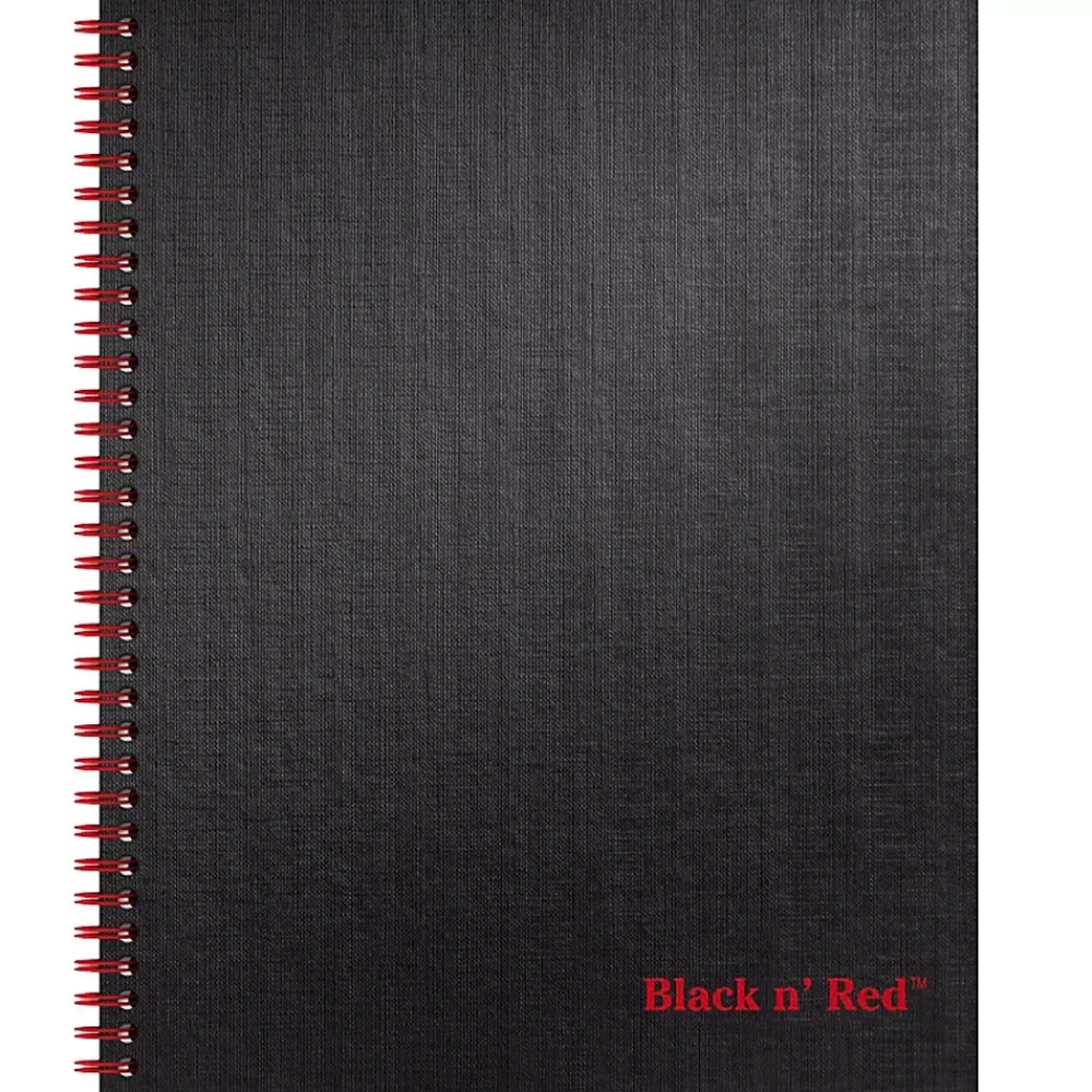Black N' Red Subject Notebooks<1-Subject Professional Notebooks, 8.5" x 11", Wide Ruled, 70 Sheets, Black (K67030)