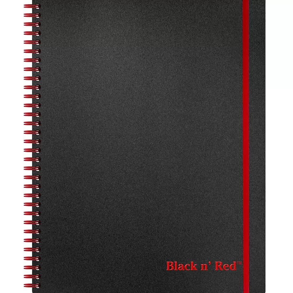 Black N' Red Subject Notebooks<1-Subject Professional Notebooks, 8.5" x 11", Wide Ruled, 70 Sheets, Black (K66652)