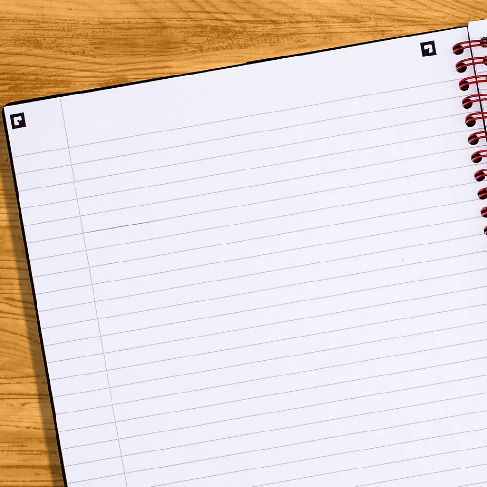 Black N' Red Subject Notebooks<1-Subject Professional Notebooks, 8.5" x 11", Wide Ruled, 70 Sheets, Black (K66652)