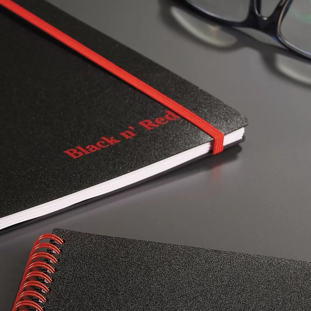 Black N' Red Subject Notebooks<1-Subject Professional Notebooks, 8.5" x 11", Wide Ruled, 70 Sheets, Black (K66652)