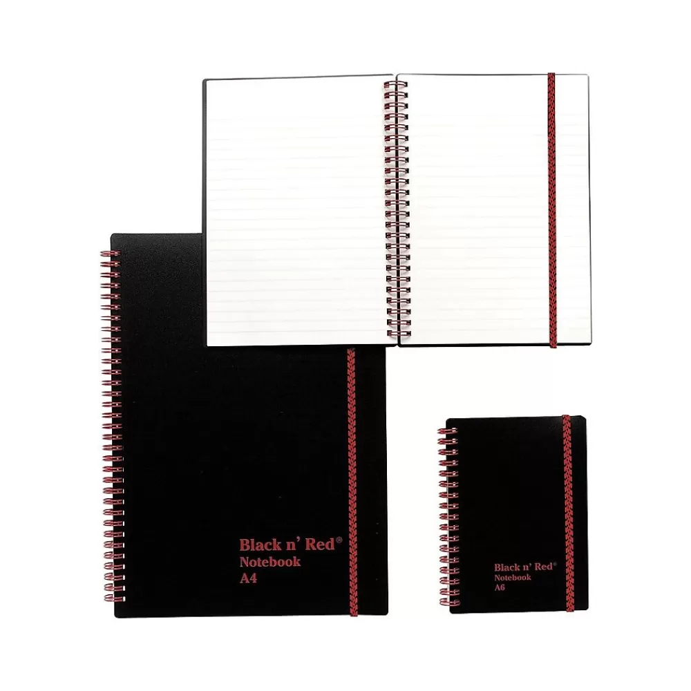 Black N' Red Subject Notebooks<1-Subject Professional Notebooks, 8.5" x 11", Wide Ruled, 70 Sheets, Black (K66652)