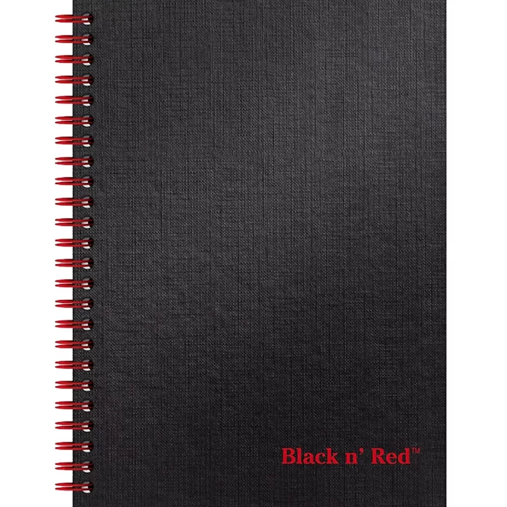 Black N' Red Subject Notebooks<1-Subject Professional Notebooks, 5.88" x 8.25", Wide Ruled, 70 Sheets, Black (L67000)