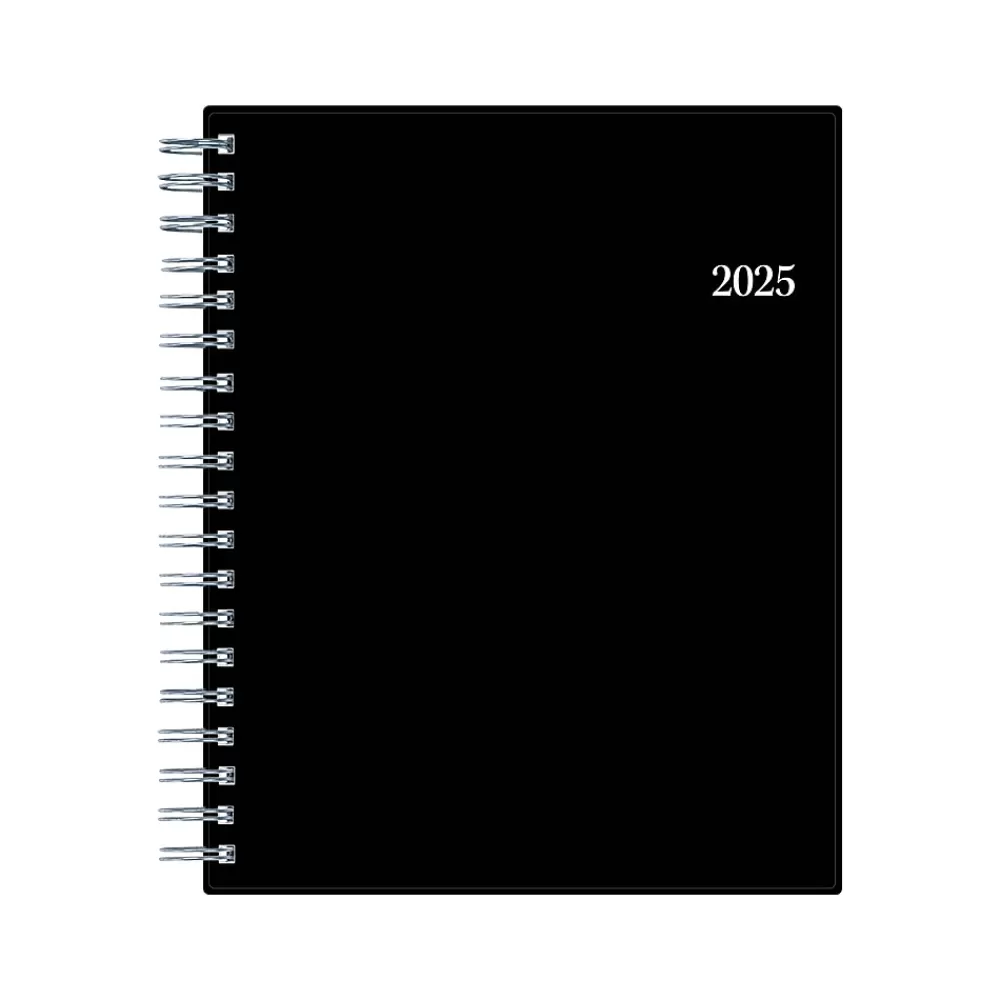 Blue Sky 2025 Planners<2025 8.5" x 11" Daily & Monthly Planner, Plastic Cover, Black (150852)