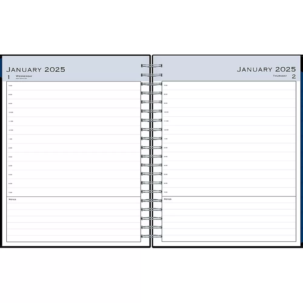 Blue Sky 2025 Planners<2025 8.5" x 11" Daily & Monthly Planner, Plastic Cover, Black (150852)