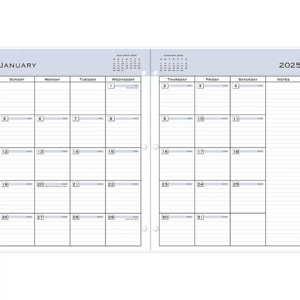 Blue Sky 2025 Planners<2025 8.5" x 11" Monthly Planner, Plastic Cover, Black (148360)