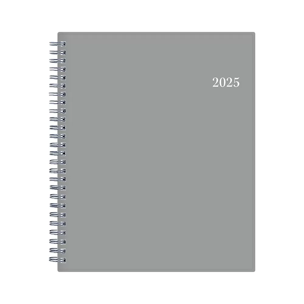 Blue Sky 2025 Planners<2025 7" x 9" Monthly Planner, Plastic Cover, Gray (150854)