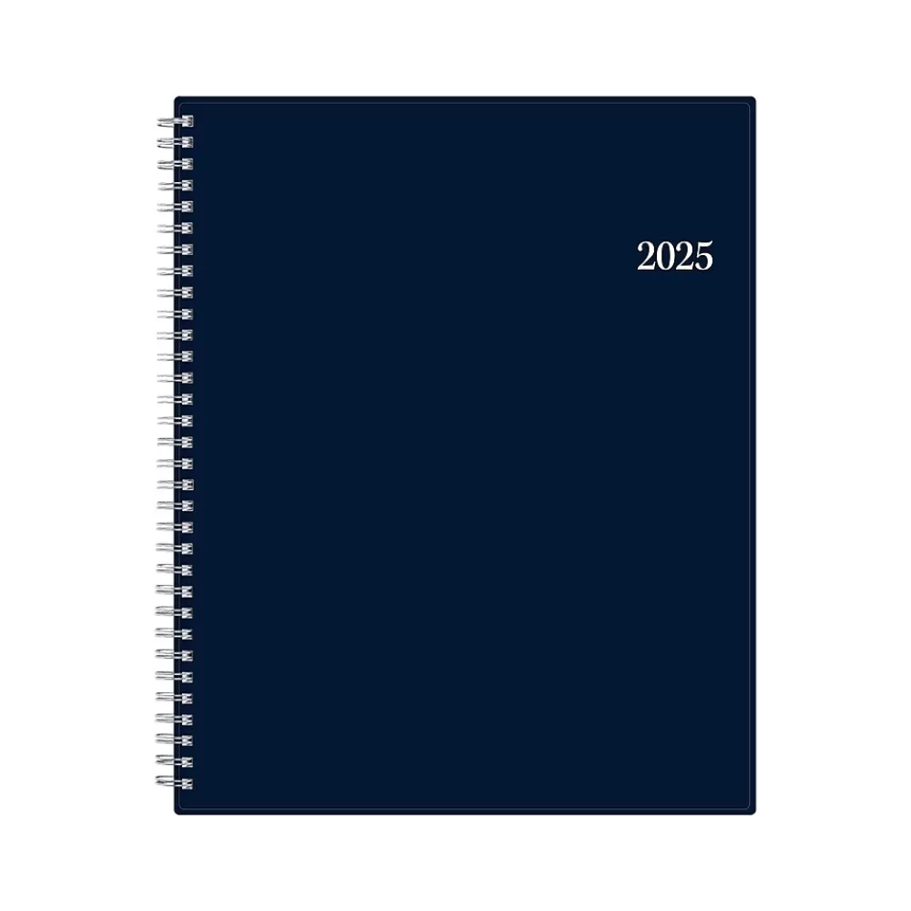 Blue Sky 2025 Planners<2025 8.5" x 11" Weekly & Monthly Planner, Plastic Cover, Navy (147971)