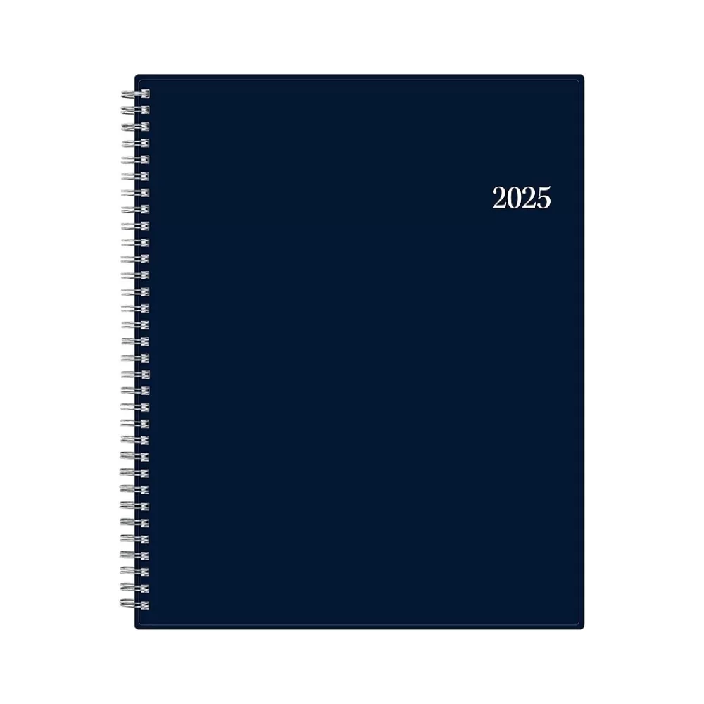 Blue Sky 2025 Planners<2025 8.5" x 11" Weekly & Monthly Planner, Plastic Cover, Navy (148659-25)