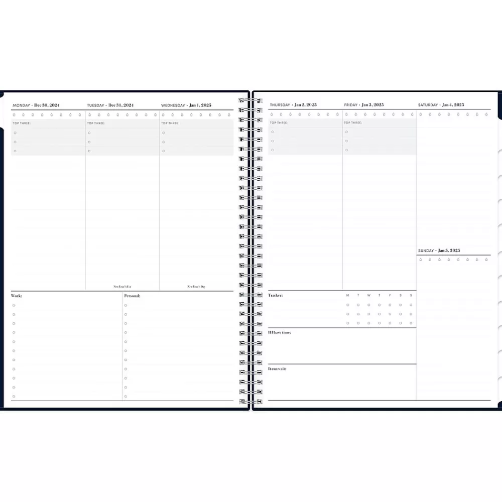 Blue Sky 2025 Planners<2025 8.5" x 11" Weekly & Monthly Planner, Plastic Cover, Navy (147971)