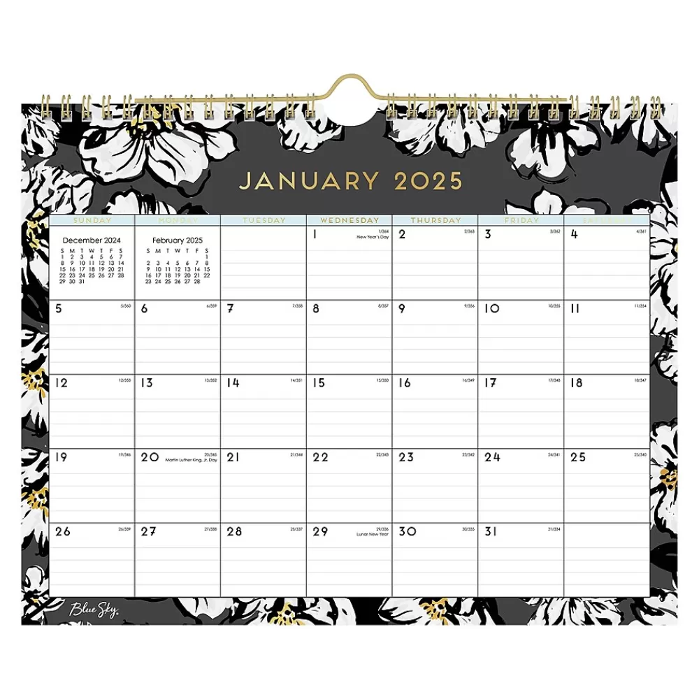 Blue Sky 2025 Calendars<2025 Baccara Dark 11" x 8.75" Monthly Wall Calendar (116052-25)