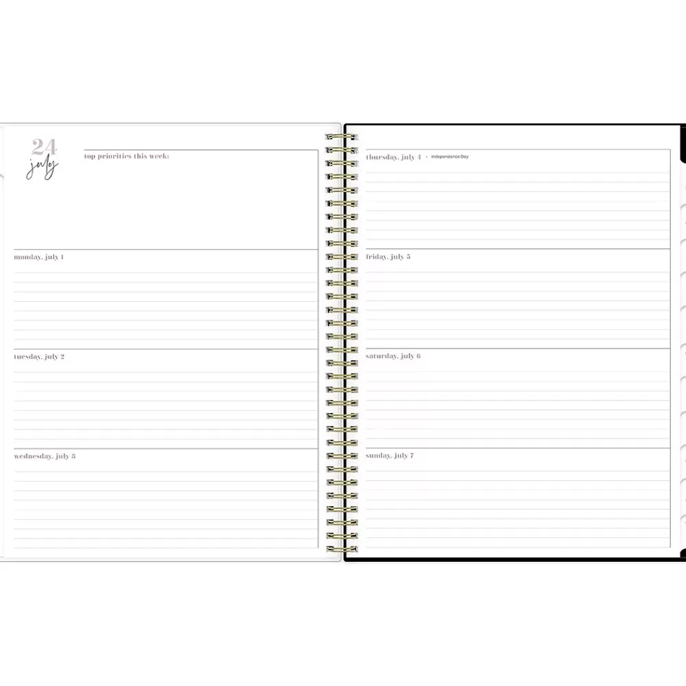 Blue Sky Academic Planners<2024-2025 Belinda Selene Lucy 8.5" x 11" Academic Weekly & Monthly Planner, Black/Pink (144970)